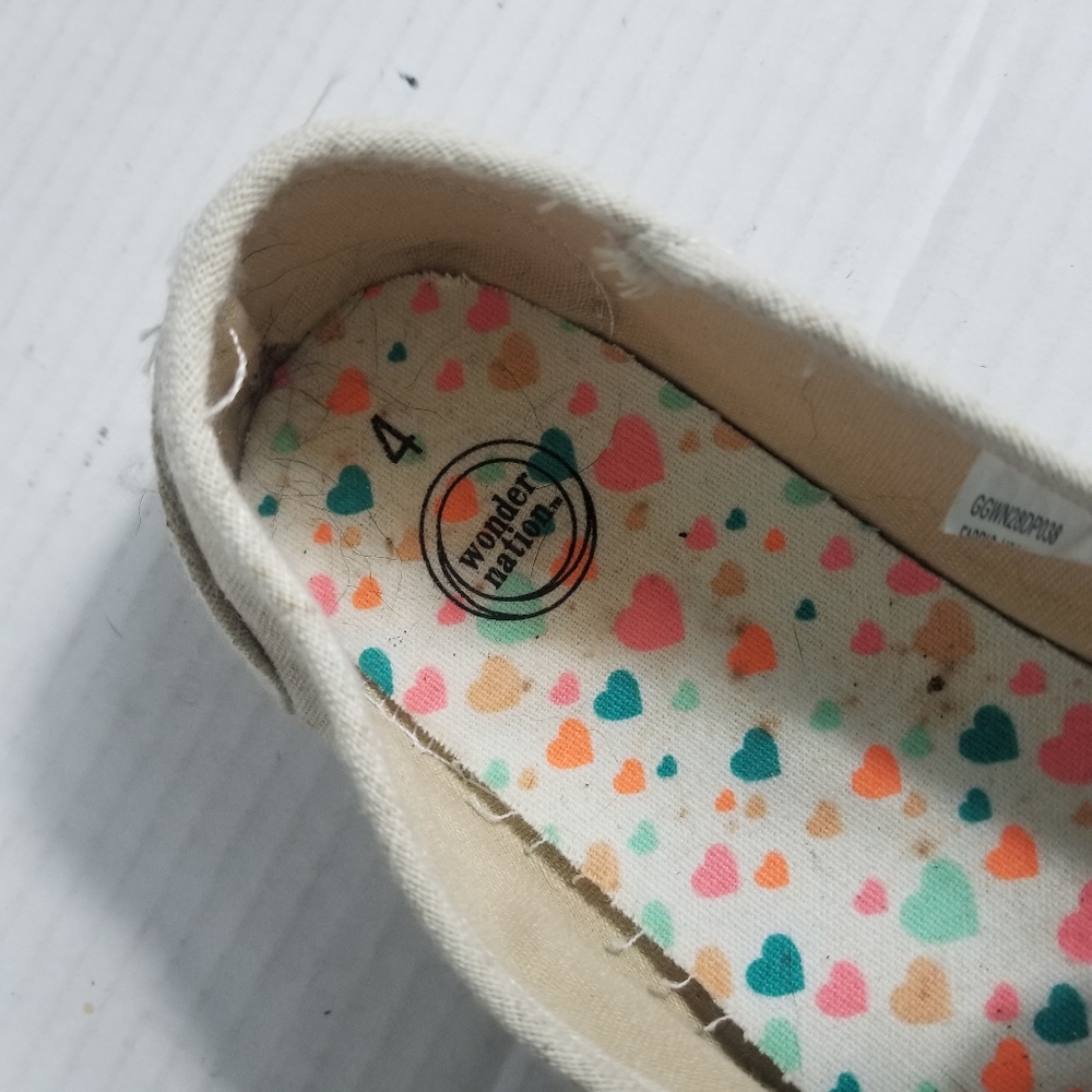 WONDER NATION GIRL'S CREAM FLATS WITH BOW SIZE 4 (PLEASE SEE ALL PHOTOS) - Picture 8 of 14